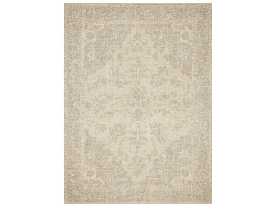 Loloi Priya PRY-04 Ivory Grey Handwoven Area Rug with Fringe