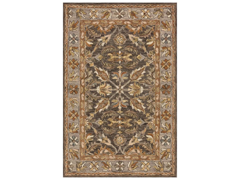 Loloi Victoria Wool Area Rug in Taupe Grey Traditional