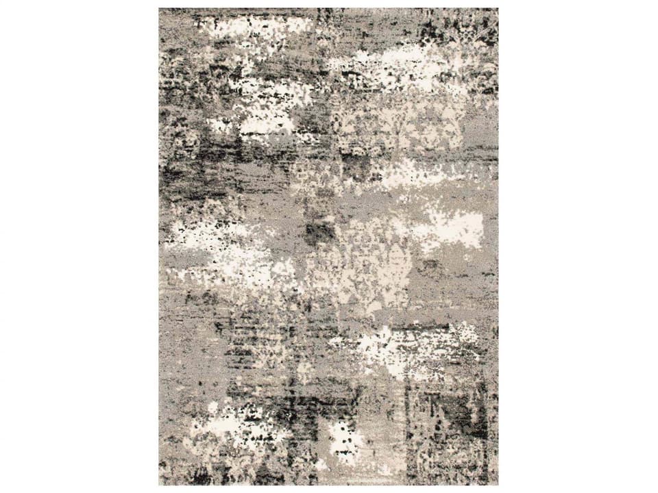 Viera VR-04 Grey Area Rug with High-Low Pile and Vintage Look