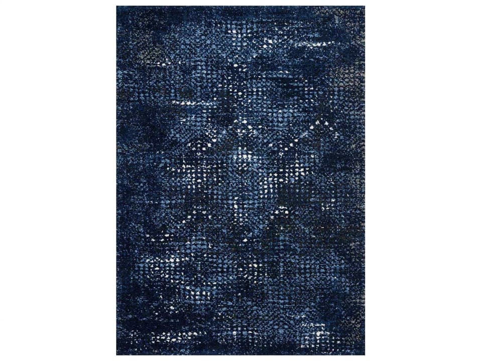 Viera VR-08 Dark Blue Light Blue Area Rug with High-Low Pile