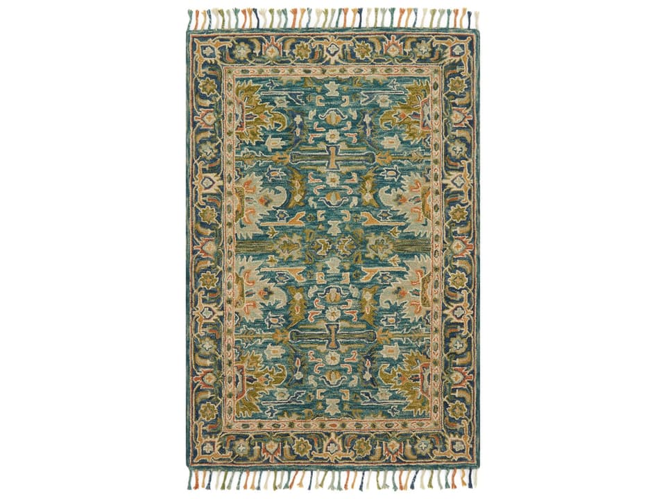 Zharah 7'9" x 9'9" Rectangle Area Rug in Blue Navy