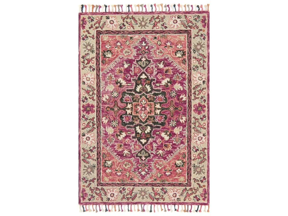 Zharah Floral Area Rug Hand-Hooked Wool Collection