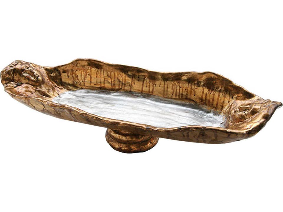 Guillot Decorative Bowl in Gold Leaf and Silver
