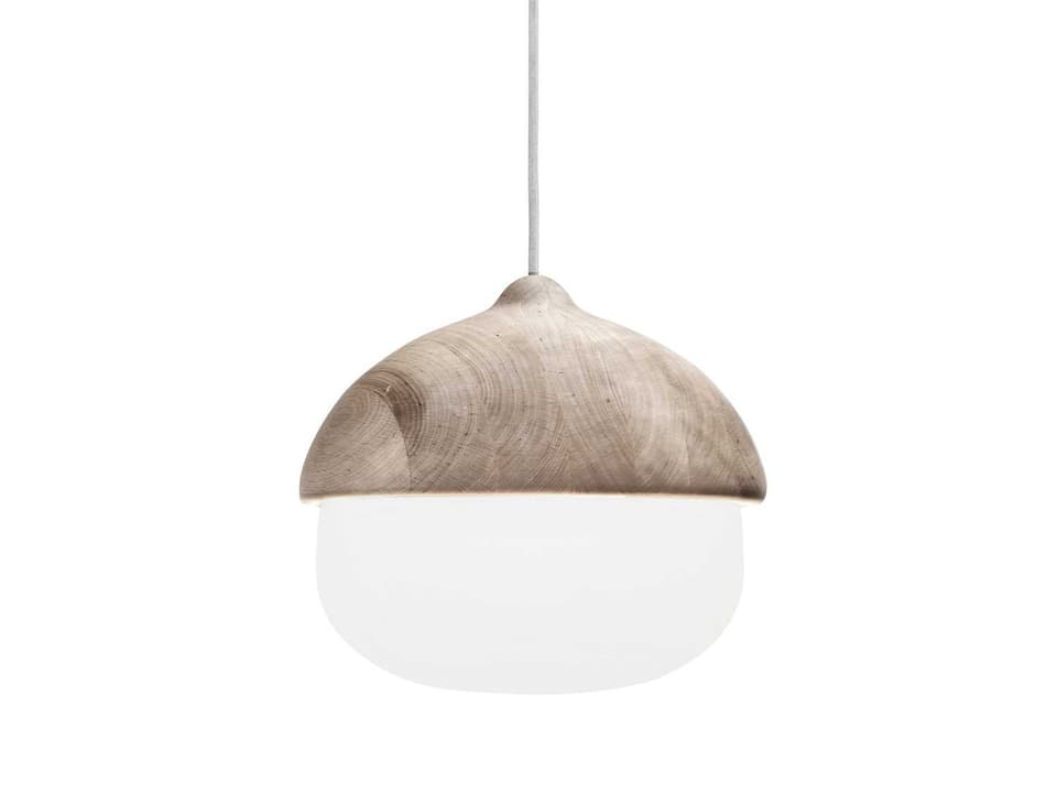 Terho Gray LED Bell Mini Pendant with Linden Wood