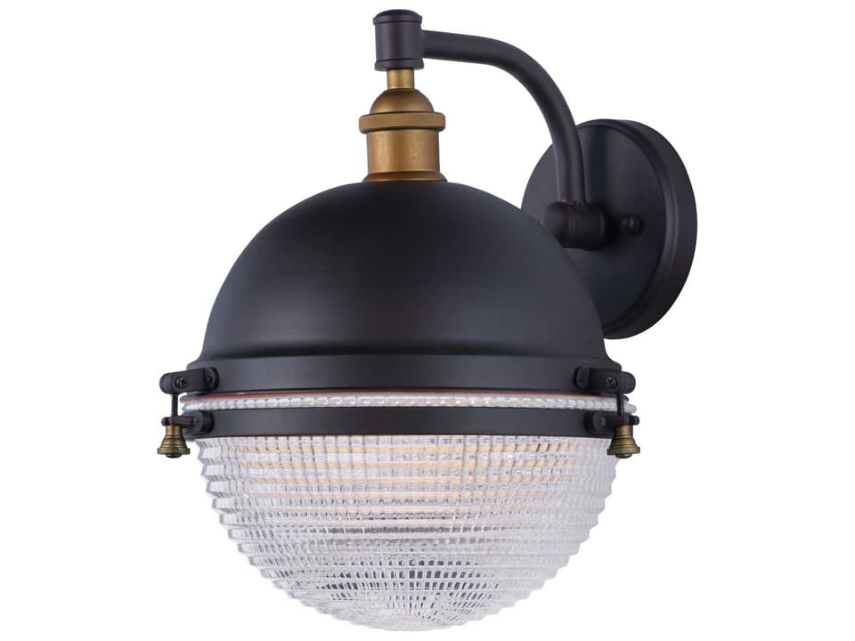 Portside 1-Light Outdoor Wall Sconce in Oil Rubbed Bronze and Antique Brass