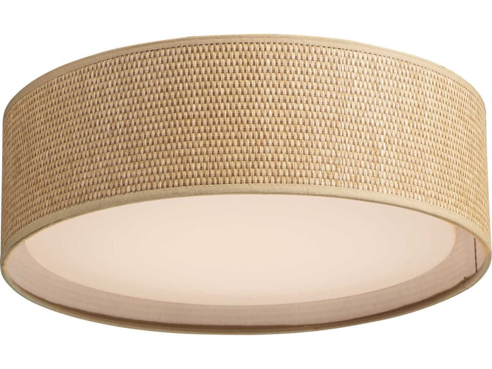 Prime 16-Inch LED Flush Mount Ceiling Light in Grass Cloth