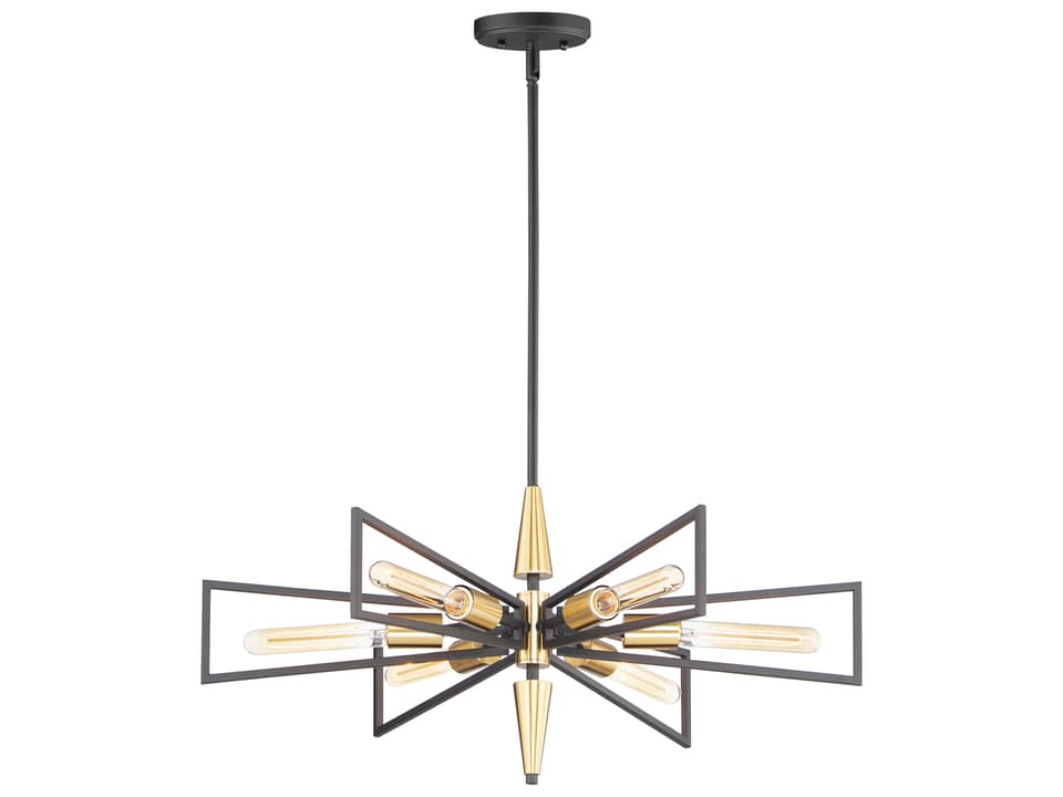 Wings 6-Light Chandelier in Black and Satin Brass