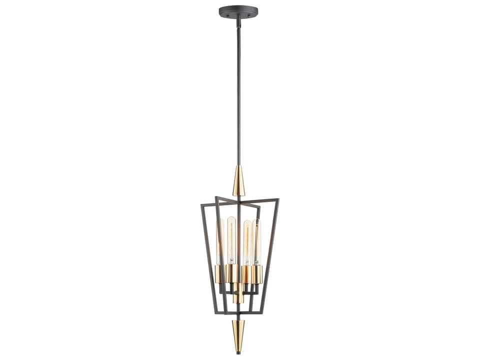 Wings 4-Light Geometric Multi-Light Pendant in Black Satin Brass