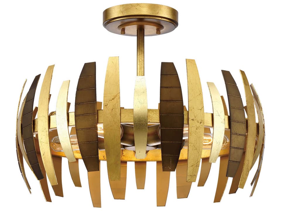 5-Light Manitou Semi-Flush Mount in Ardor Gold