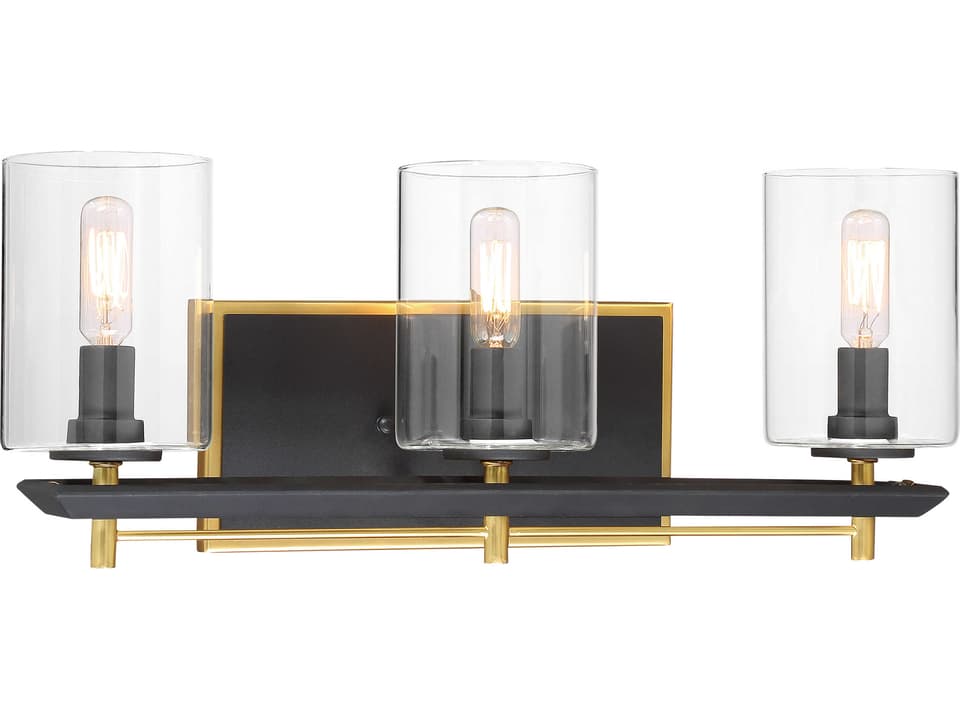 Sable Point 3-Light Bath Vanity Light in Sand Coal Honey Gold