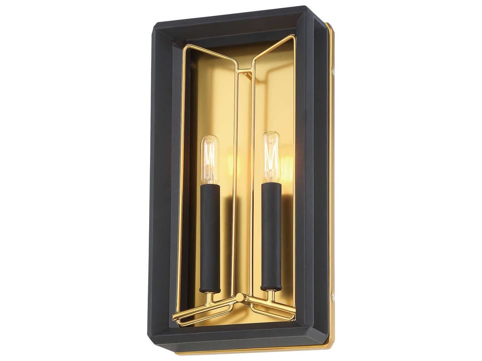 Sable Point 2-Light Wall Sconce in Sand Coal with Honey Gold Accents