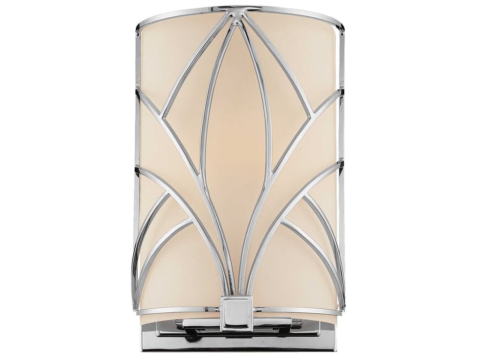 Storyboard 1-Light Wall Sconce in Chrome with Etched Opal Glass