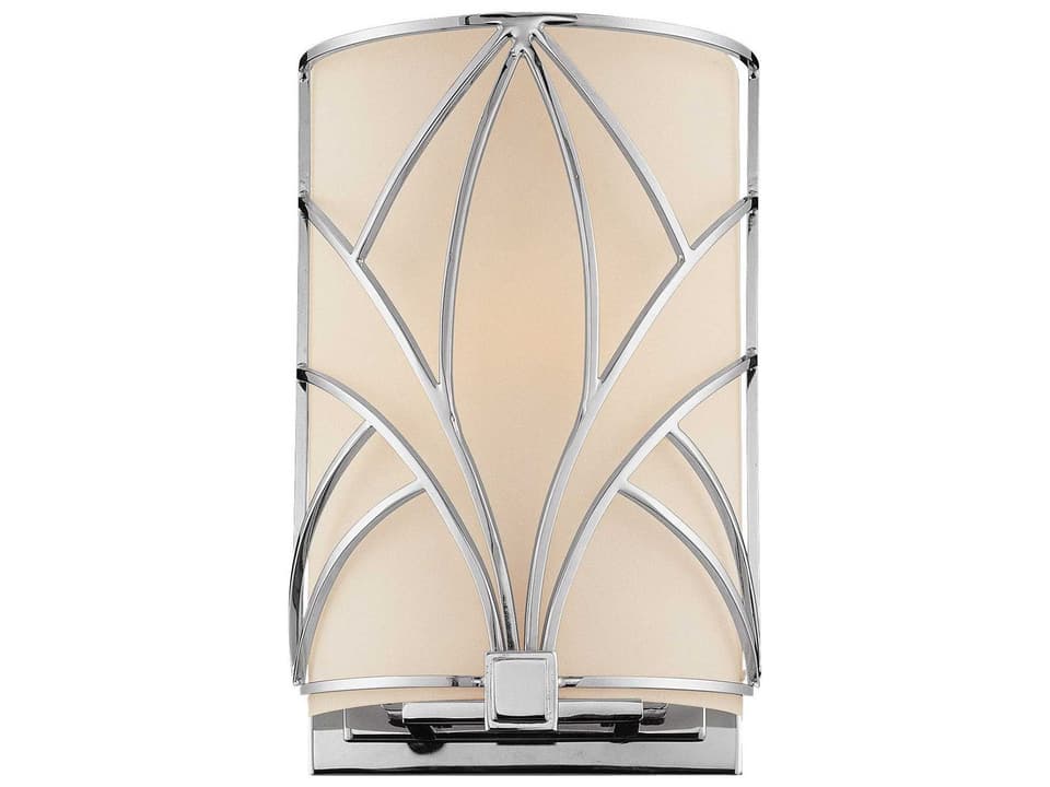 Storyboard 1-Light Wall Sconce in Chrome with Etched Opal Glass