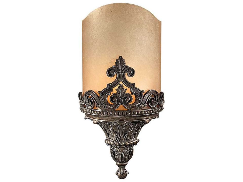 1-Light  Collection Sconce with Faux Alabaster Glass in Aged Bronze