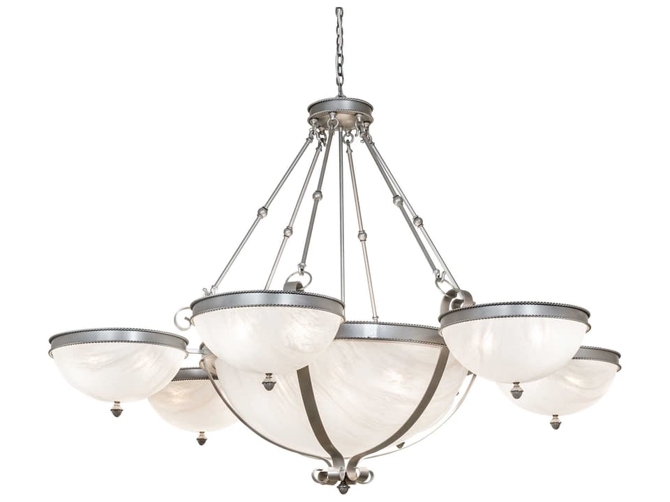 18-Light Alonzo Chandelier in Bronze with Light Sandstone Gray Idalight Bowl