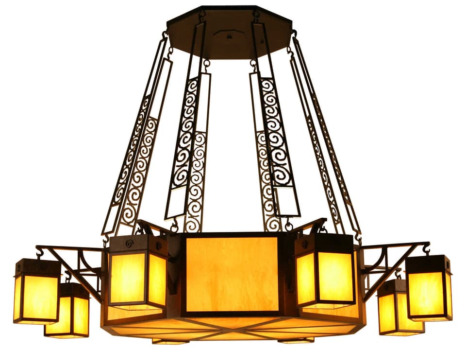 Azrael 8-Light Chestnut Brown Geometric Chandelier