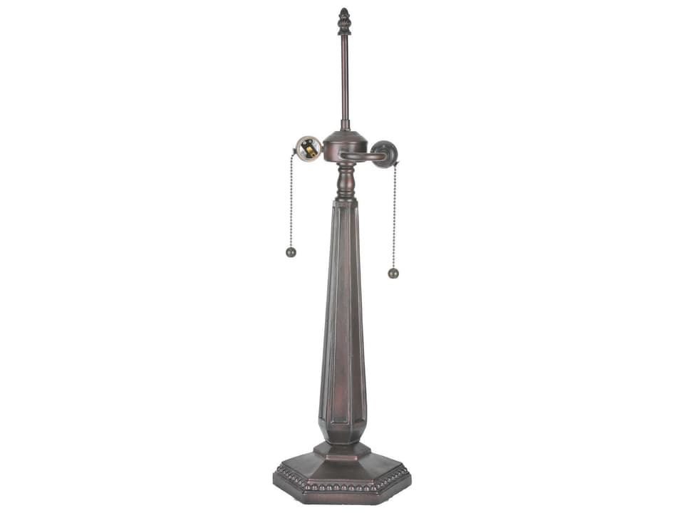 Tiffany Hex Diamond Two Light Table Lamp Base in Craftsman Brown