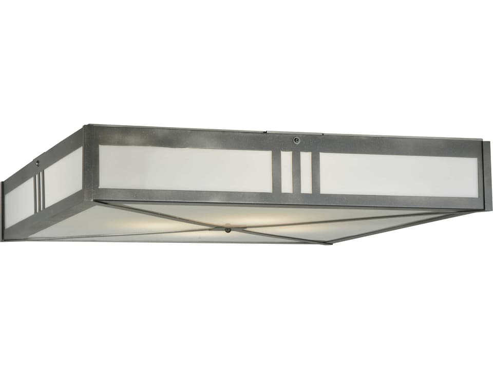Whitewing 4-Light Square Flush Mount Ceiling Light in Blackened Pewter