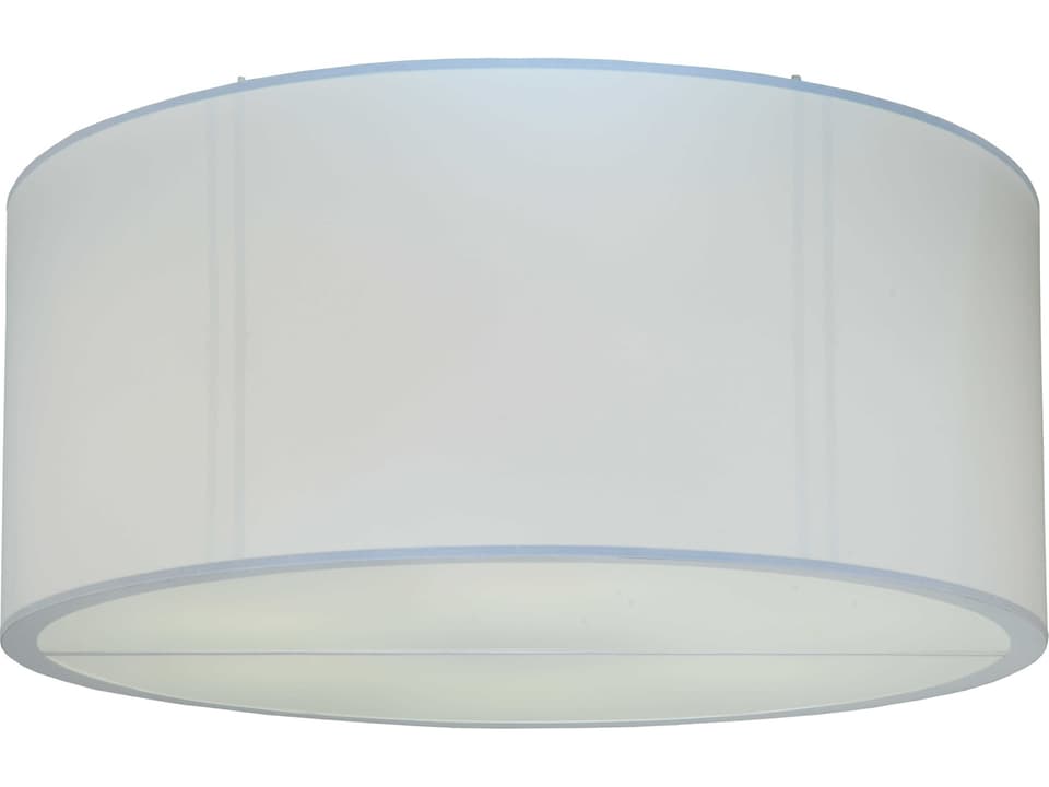 Lighting Cilindro 6-Light White Drum Flush Mount in Satin Nickel