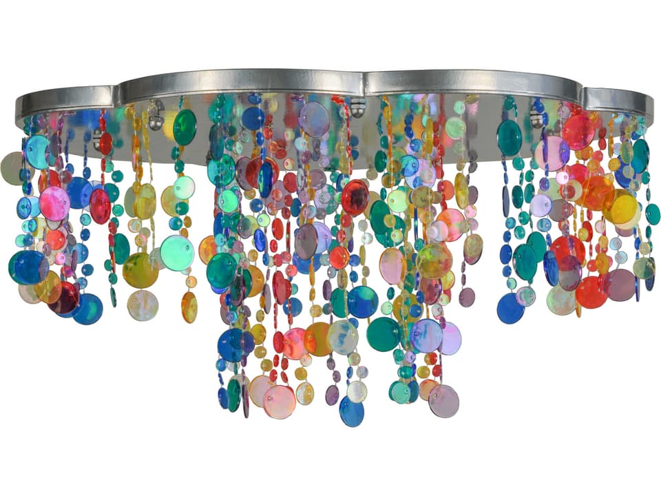 Contemporary 2-Light Chrome Crystal Round Flush Mount
