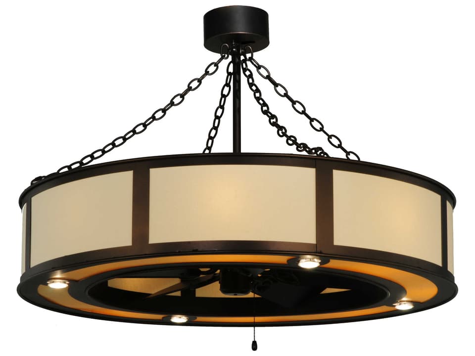 Smythe Craftsman 44-Inch 5-Blade 16-Light Chandel-Air Ceiling Fan Mahogany Bronze