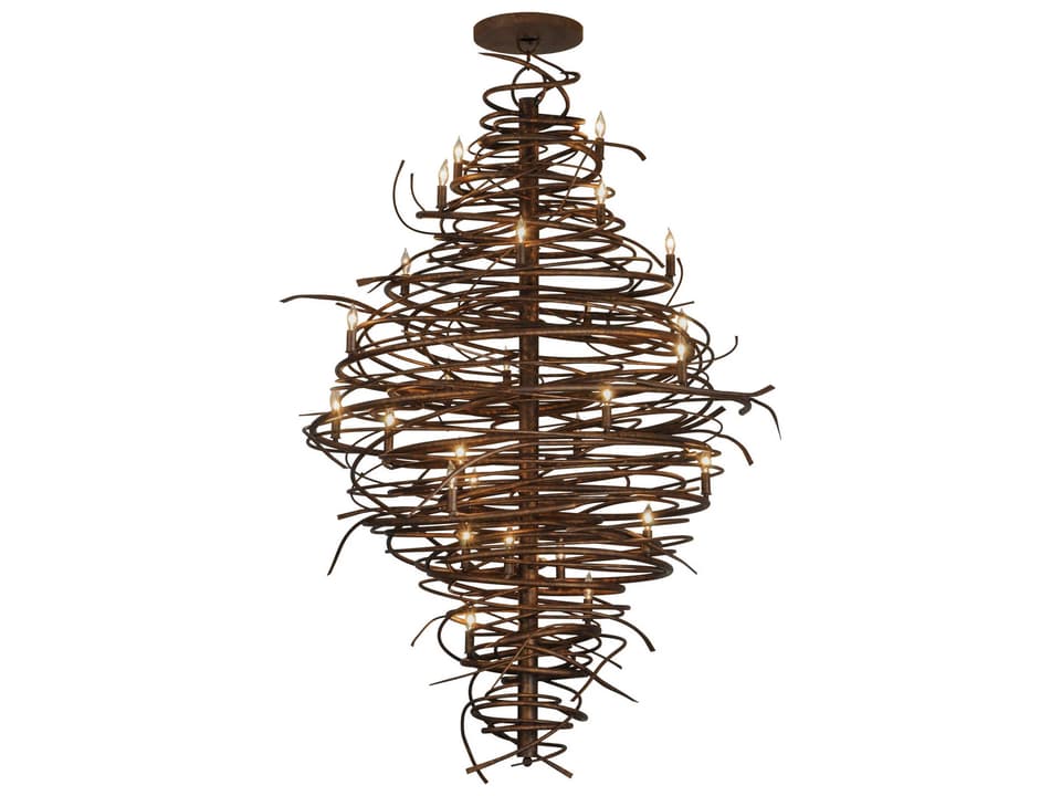 Cyclone 2-Light Brown Round Chandelier