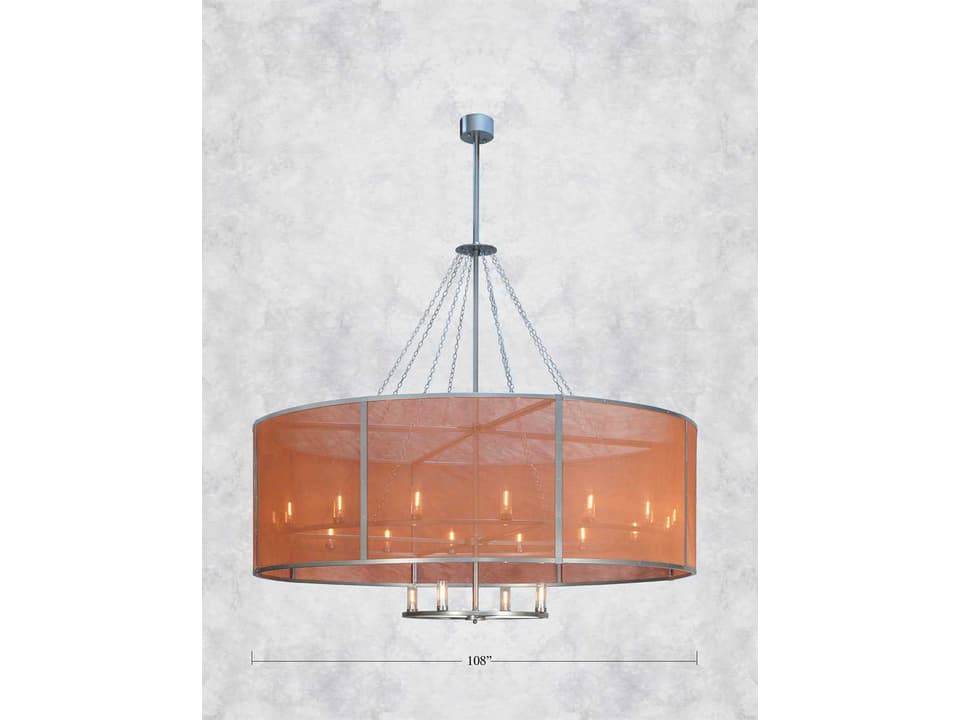 20-Light Cilindro Rame 108-Inch Grand Chandelier