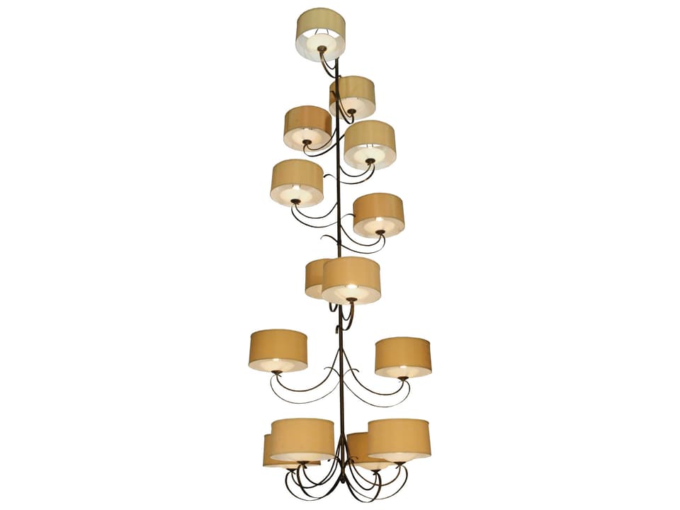 Contemporary 1-Light Yellow Drum Chandelier