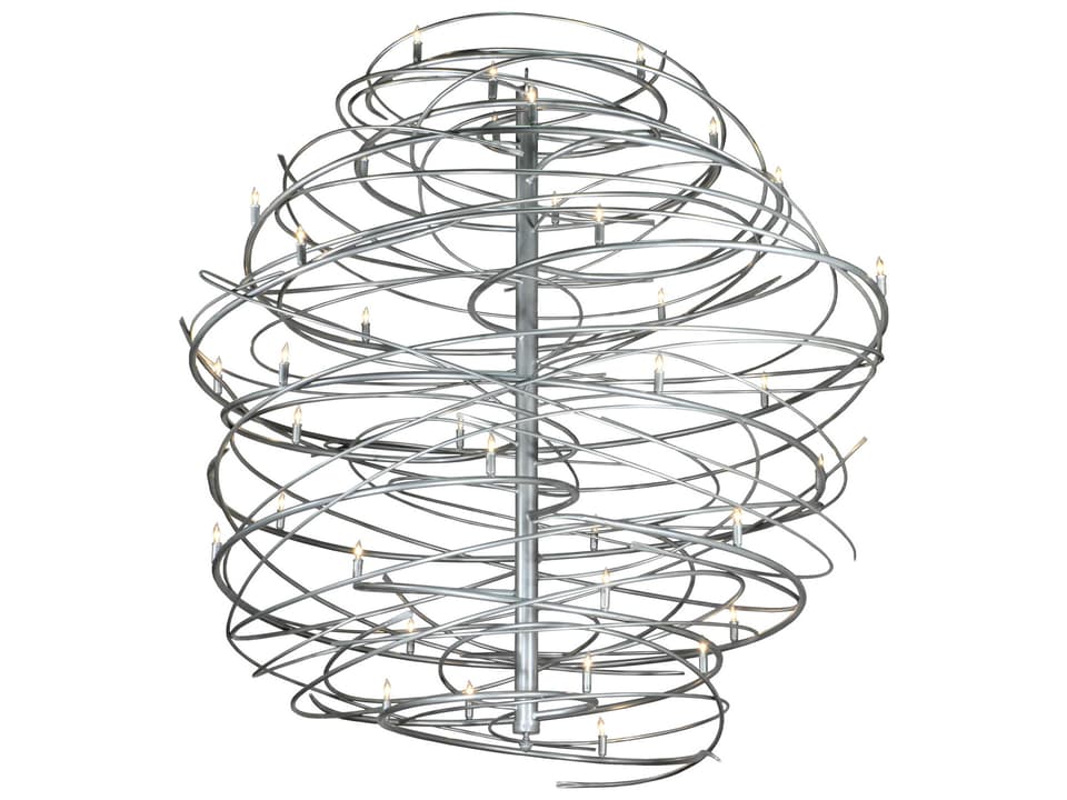 Cyclone 3-Light Steel Tiered Chandelier