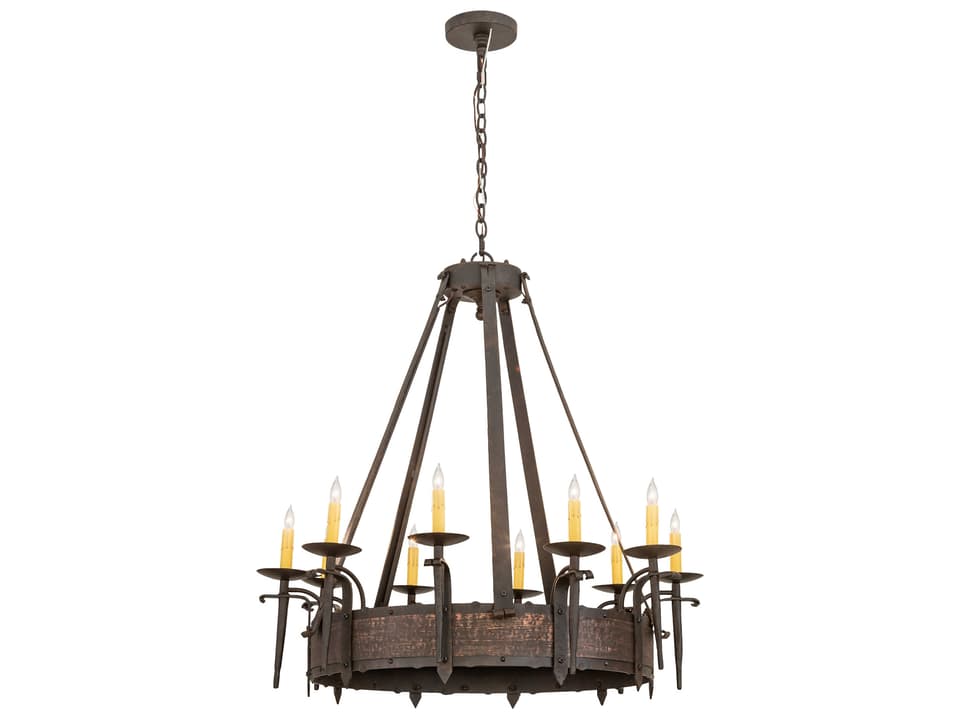Costello 10-Light Candelabra Chandelier in Copper Black