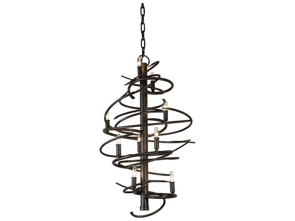 Cyclone 9-Light Candelabra Chandelier in Cajun Spice Brown