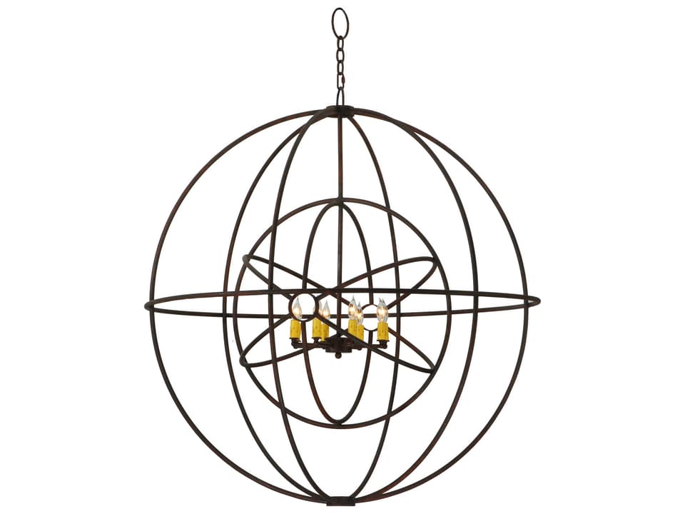 Deco 8-Light Red Candelabra Chandelier