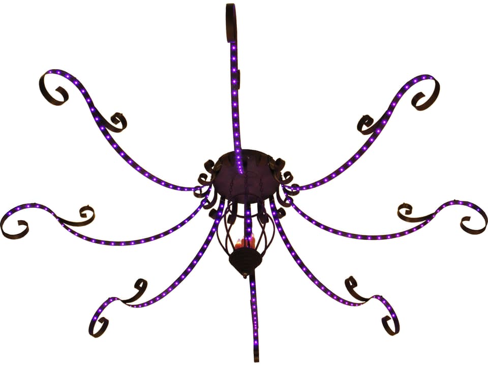 Deco 6-Light Chandelier with Integral RGB LEDs in Cajun Spice Finish