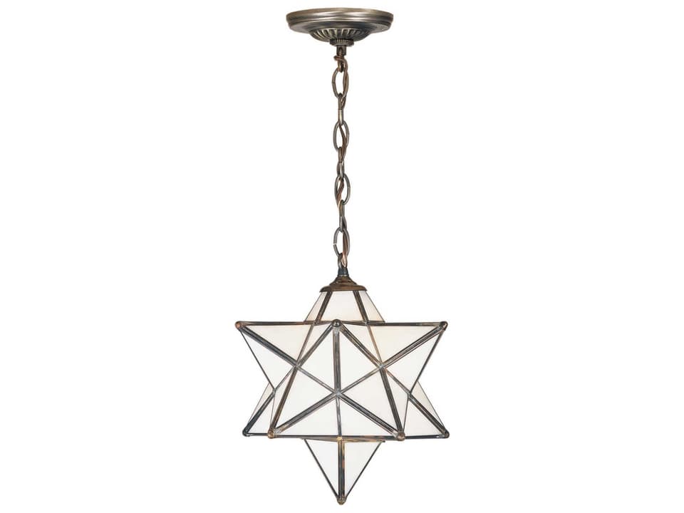 Tiffany Moravian Star 1-Light Pendant Light with Clear Glass Shade