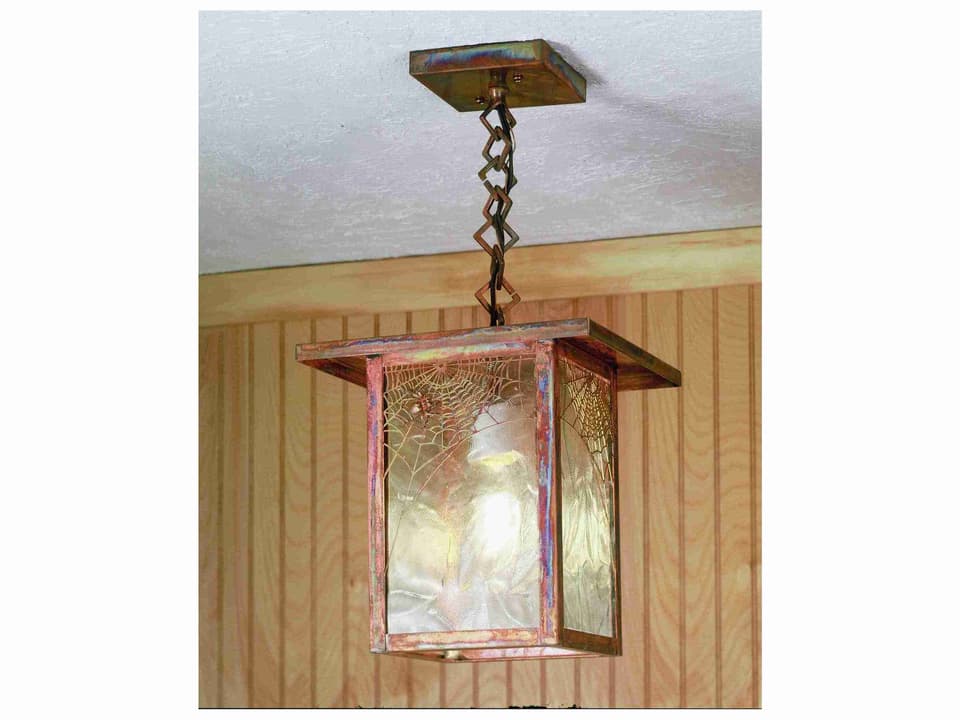 Hyde Park 1-Light Outdoor Hanging Pendant Light in Vintage Copper with Clear Glass