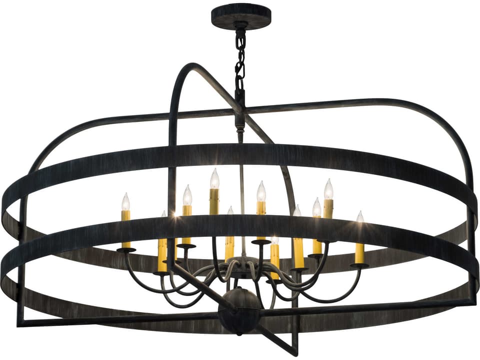 Aldari 12-Light Black Geometric Candelabra Chandelier