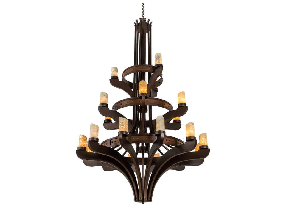 Castilla 21-Light Tiered Chandelier in Mahogany Bronze Finish