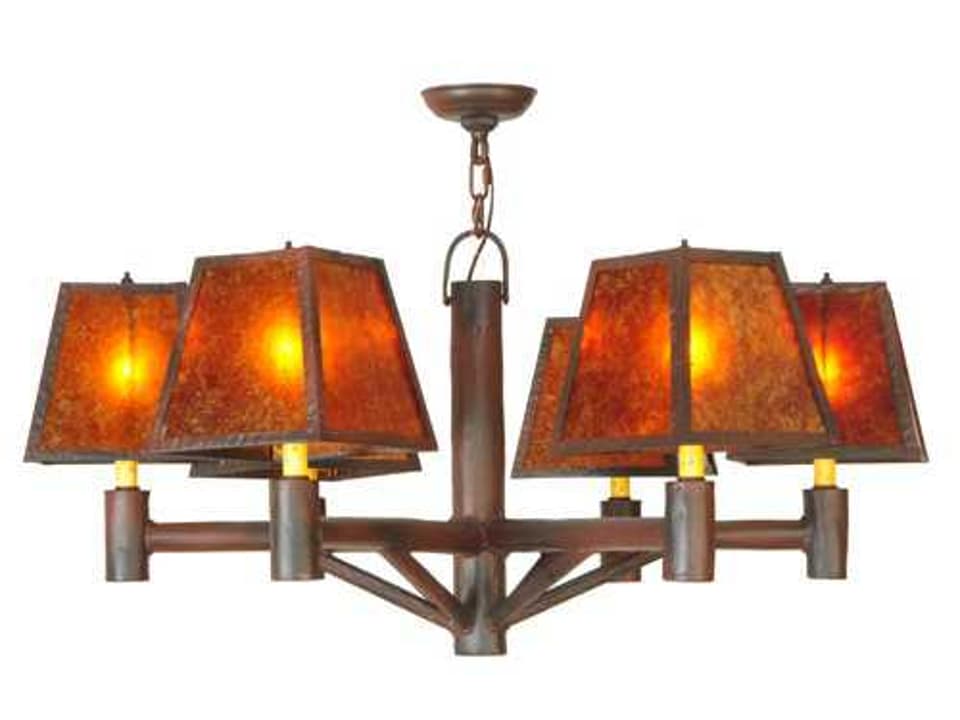 Rocky Mountain 6-Light Mission Chandelier in Red Rust