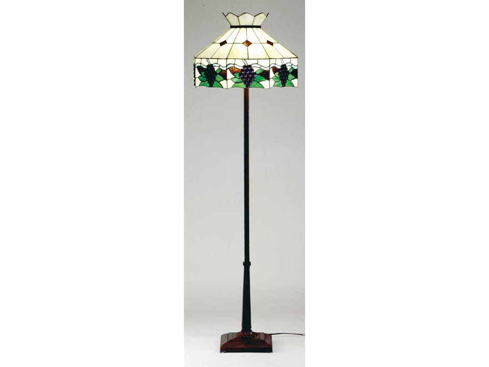 Tiffany Mission Two Light Floor Lamp with Silver Mica Shade in Mahogany Bronze