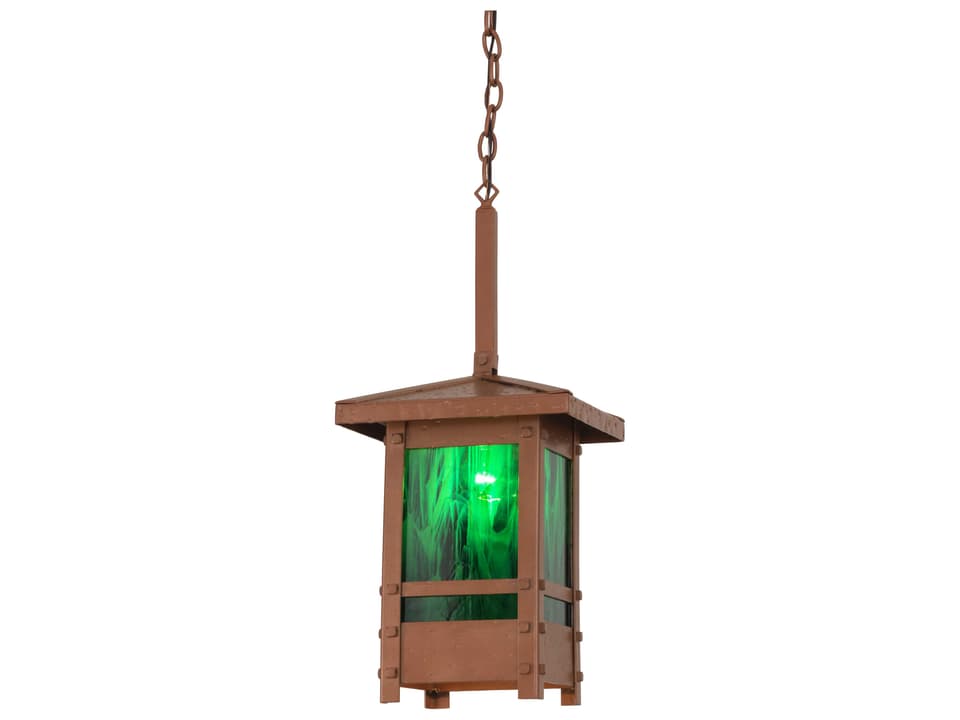 Durango 1-Light Mission Lodge Outdoor Pendant Light in Copper Metallic
