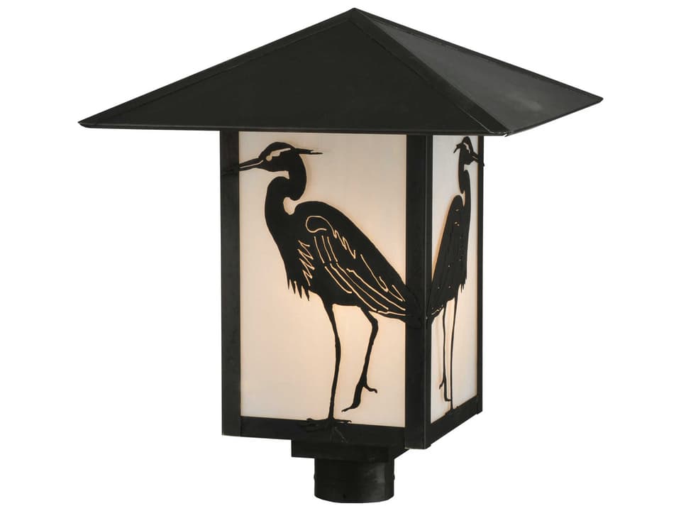 Seneca Heron Outdoor Post Mount Light in Craftsman Brown