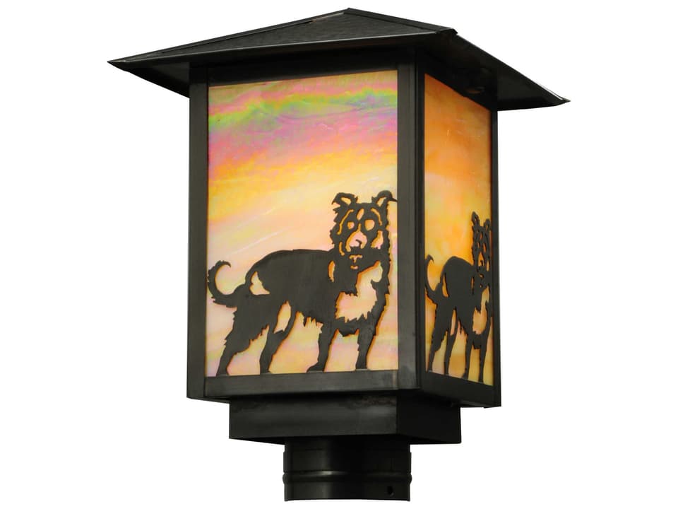 Seneca 1-Light Outdoor Post Light in Craftsman Brown