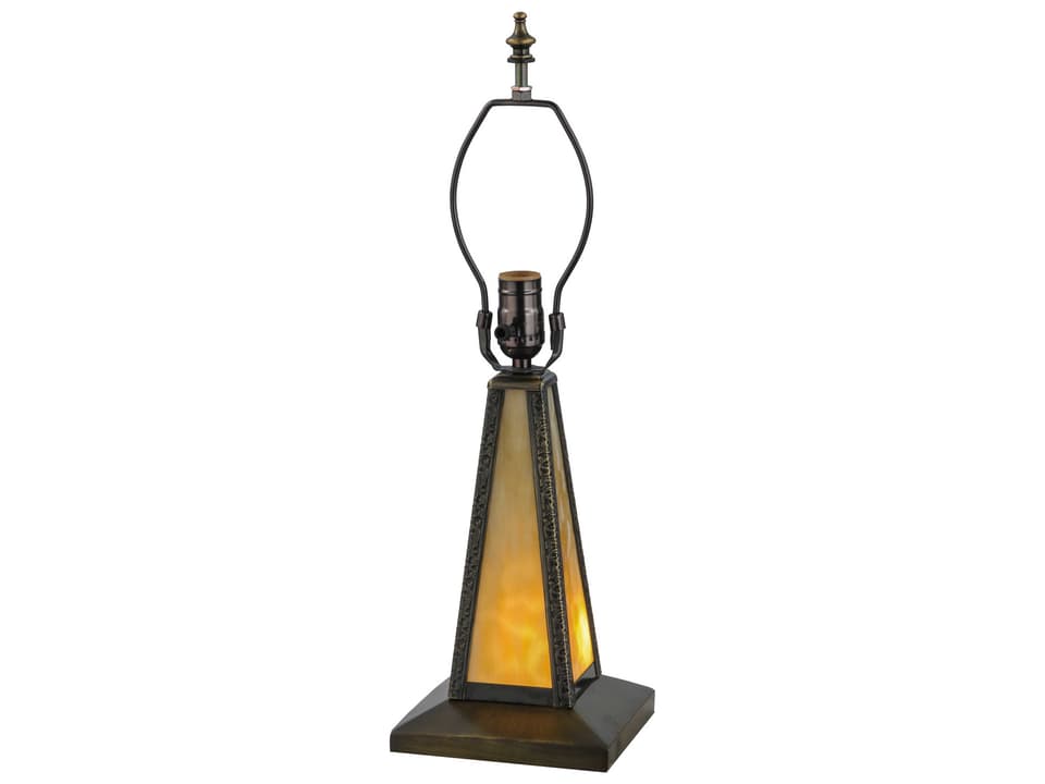 Mission Lighted Table Lamp Base in Craftsman Brown