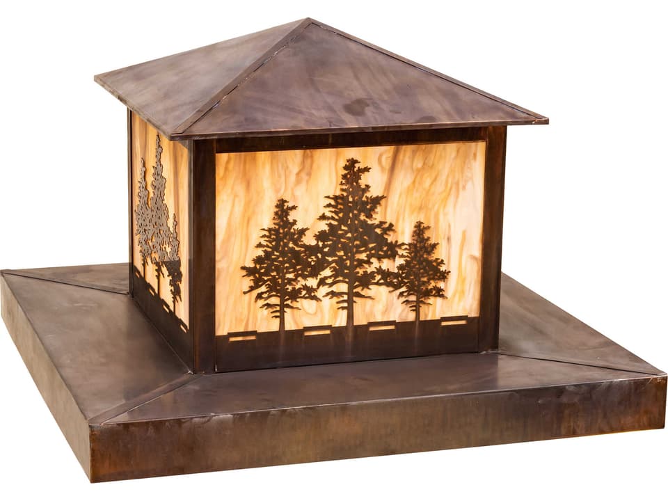 Tamarack Rustic Lodge Outdoor Post Light in Vintage Copper Finish