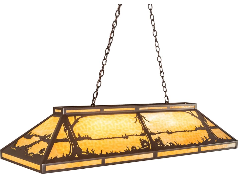 Quiet Pond 9-Light Linear Pendant in Cafe Noir