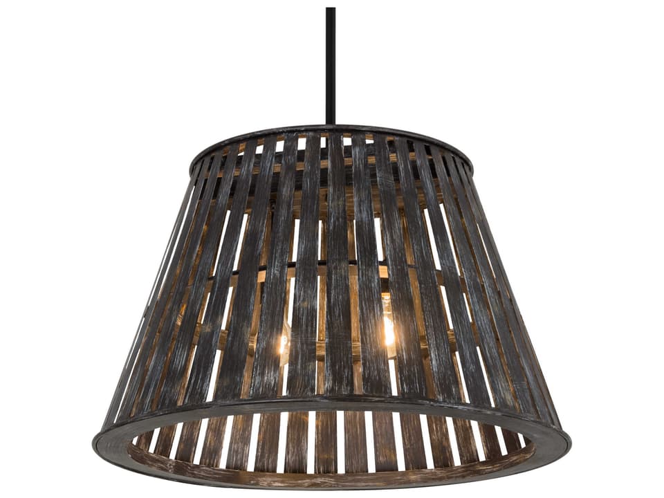 Rustic 2-Light Gray Empire Pendant
