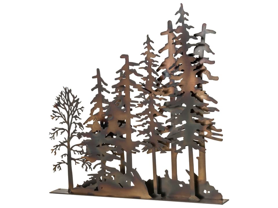 Tall Pines Window Art in Dark Burnished Antique Copper Finish