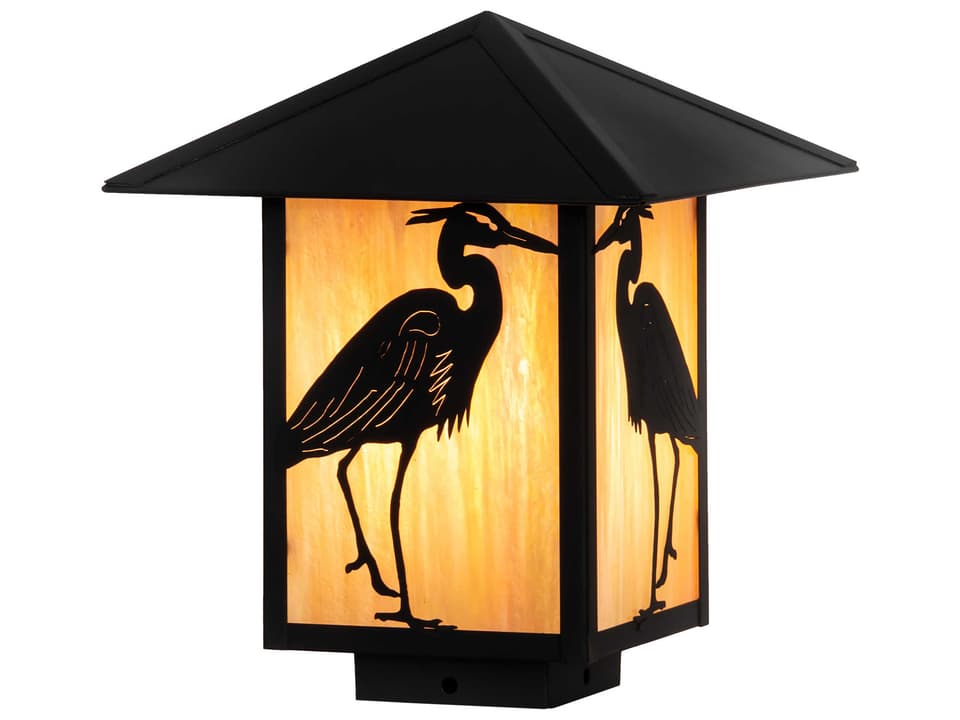 Seneca Heron 1-Light Outdoor Post Light in Craftsman Brown Finish