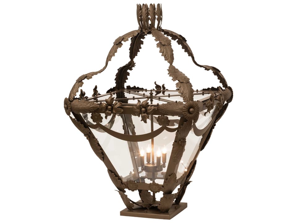 Symone 4 - Light Glass Rustic Lodge Outdoor Pier