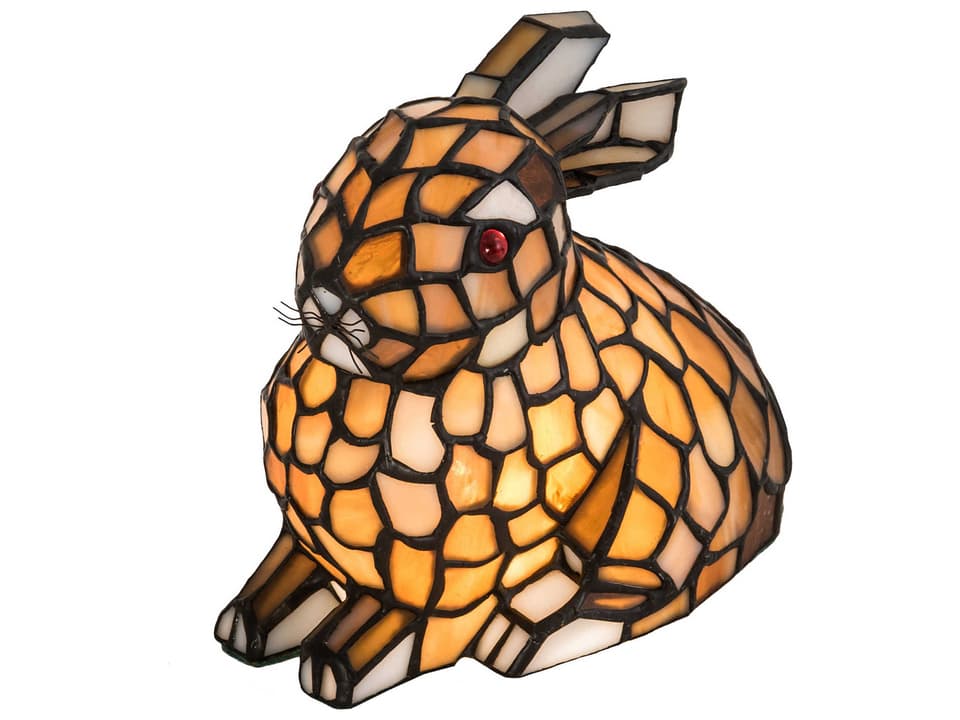 Tiffany Rabbit Honey Art Glass Accent Table Lamp